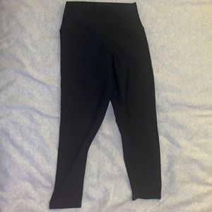 Alo leggings. Black. Logo on back is studio in Charlottesville, VA. Size Medium